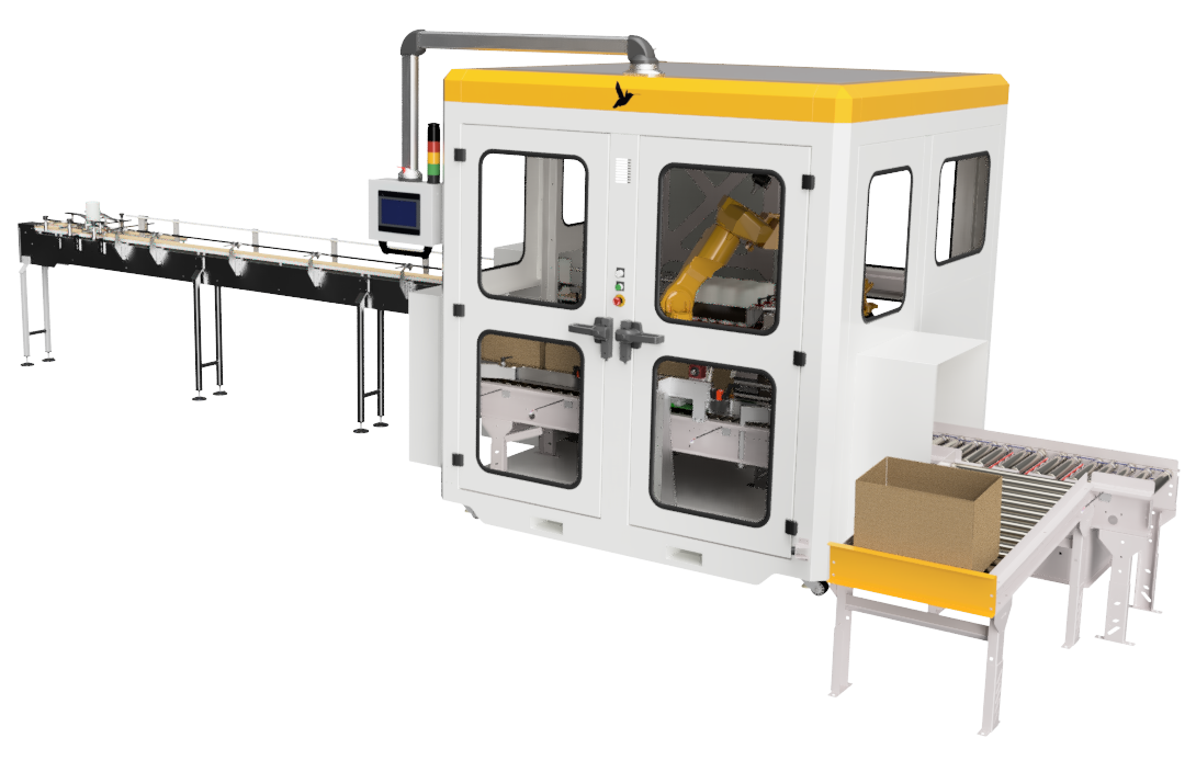 Hummingbird modular high-speed case packing system